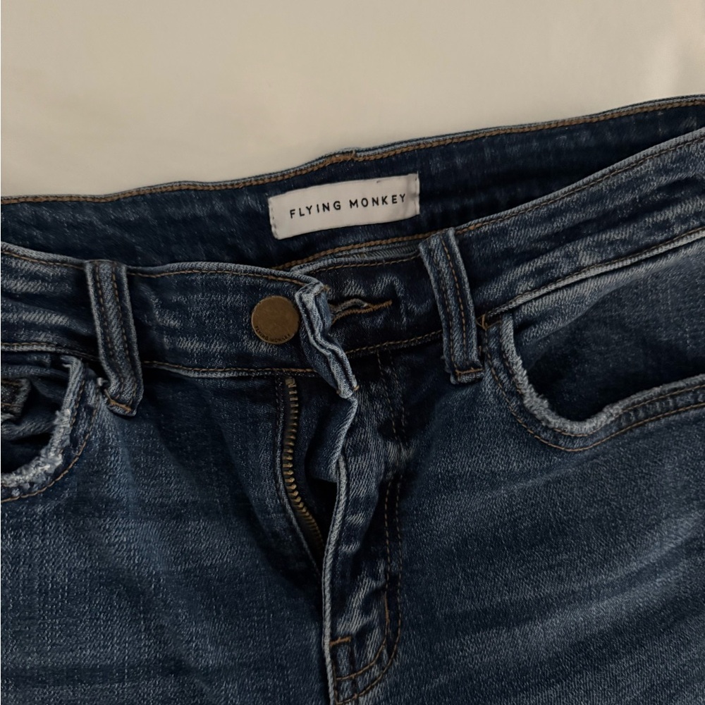 Flying Monkey Dark Blue Distressed Boyfriend Jeans - image 2